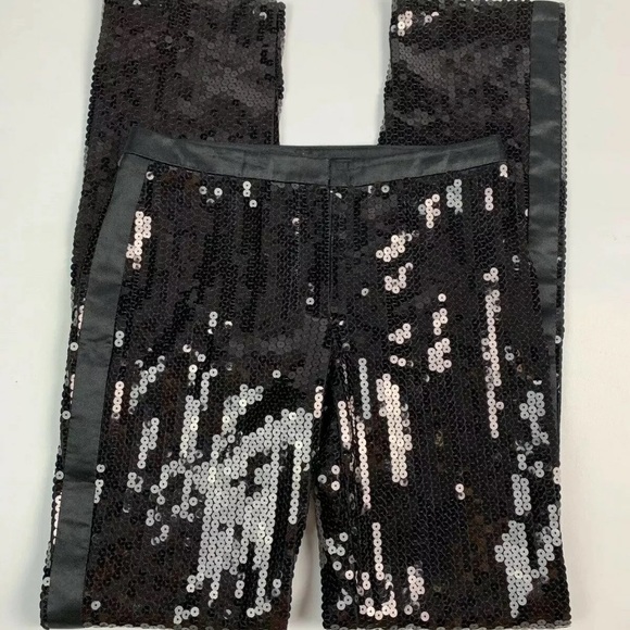 BXBGMaxazria Sequined Tuxedo Pants RARE - Picture 3 of 8
